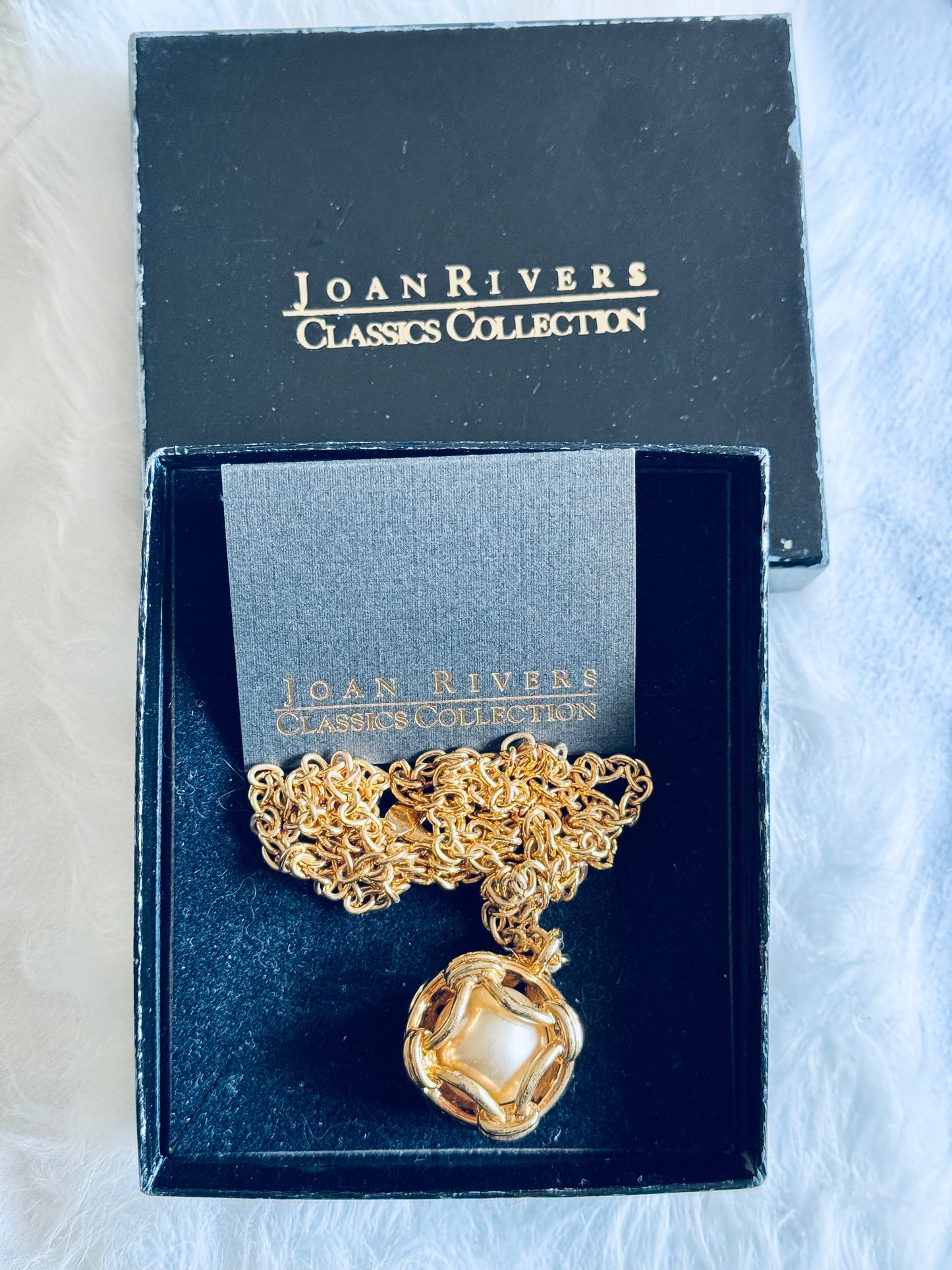 Vintage Joan Rivers Pearl Cage Necklace