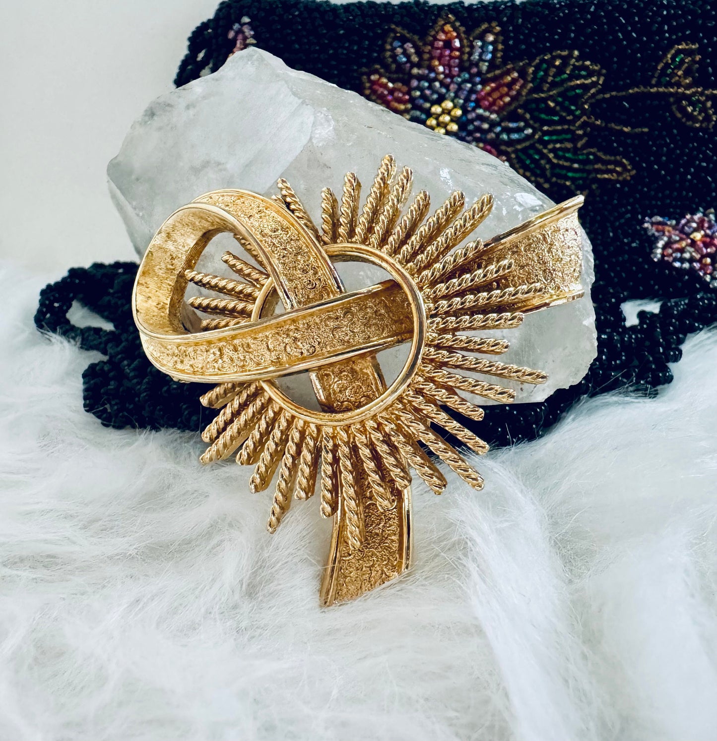 Vintage Monet Ribbon Brooch