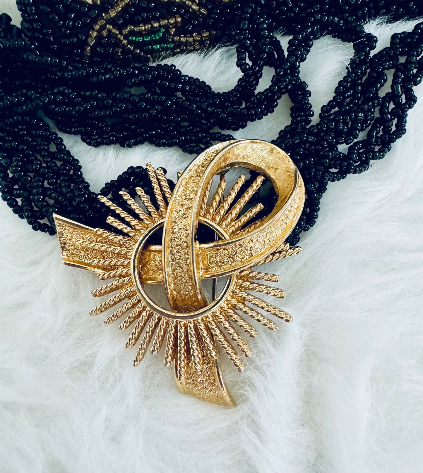 Vintage Monet Ribbon Brooch