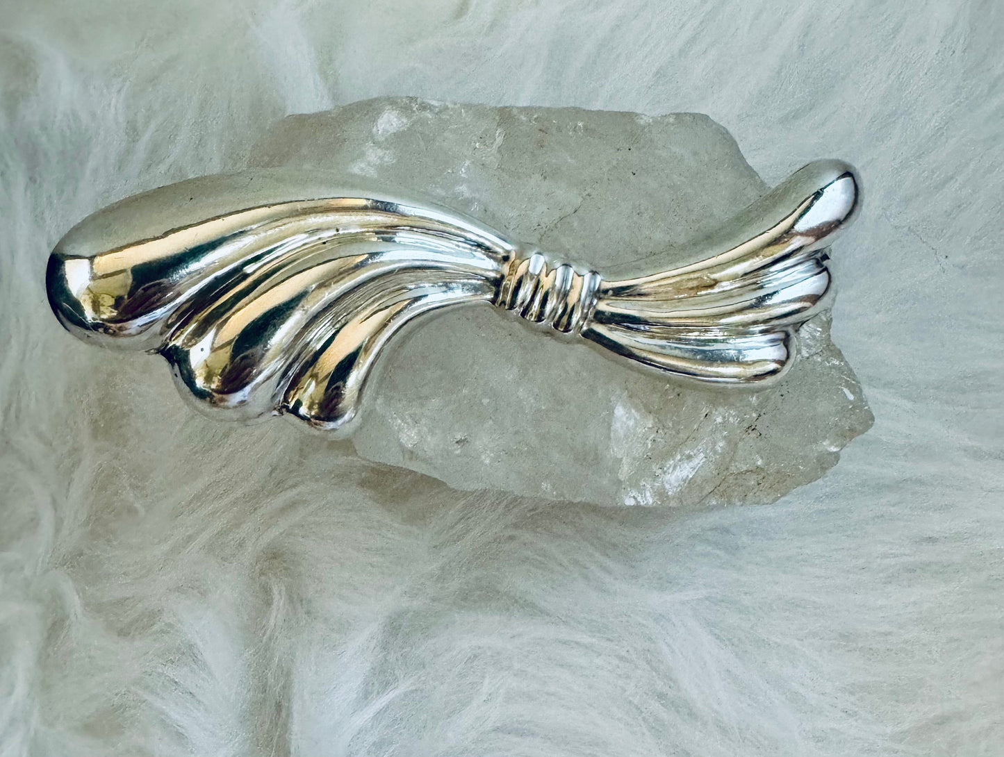 Vintage Sterling Silver Ribbon Pin