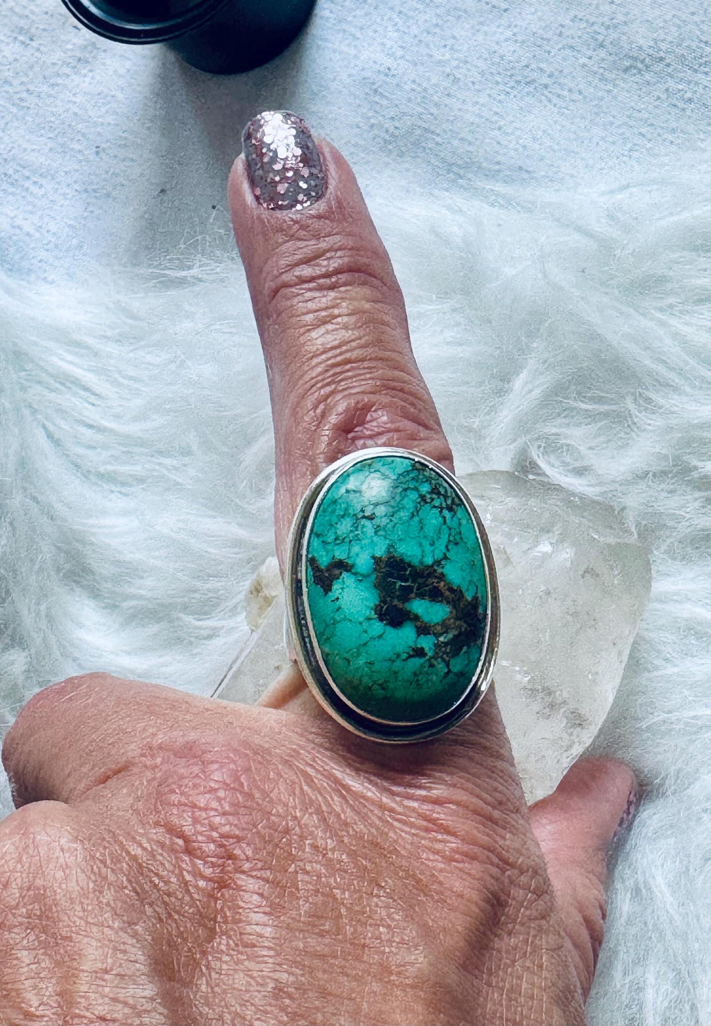 Vintage "Fox" Turquoise Sterling Silver Ring