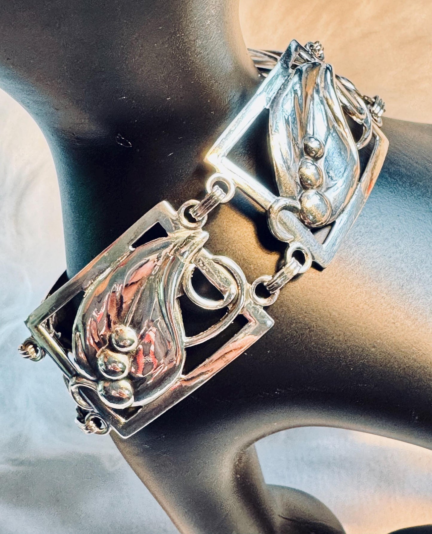 Sterling Silver Leaf Bracelet
