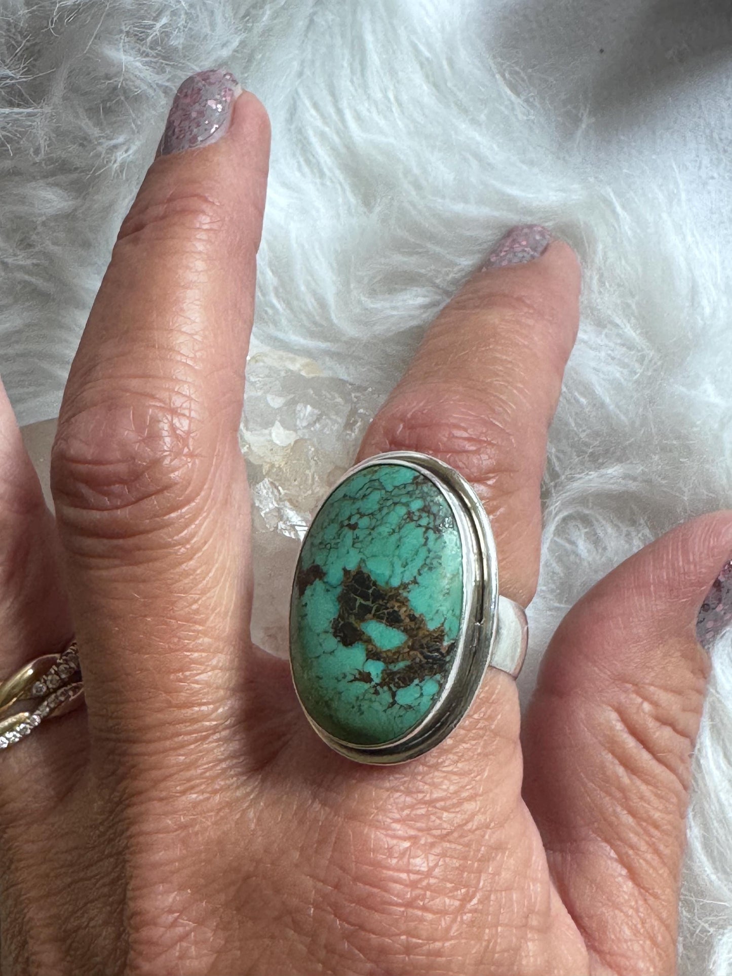 Vintage "Fox" Turquoise Sterling Silver Ring