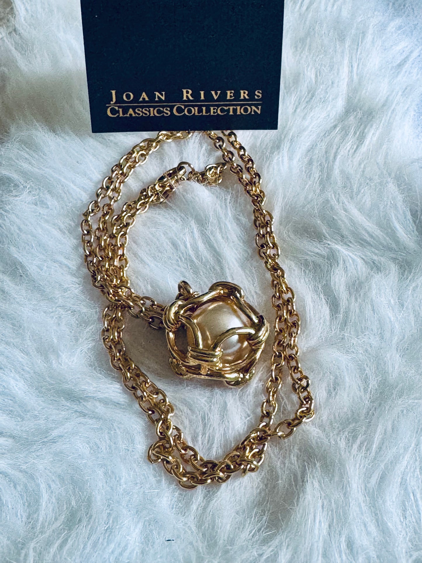 Vintage Joan Rivers Pearl Cage Necklace