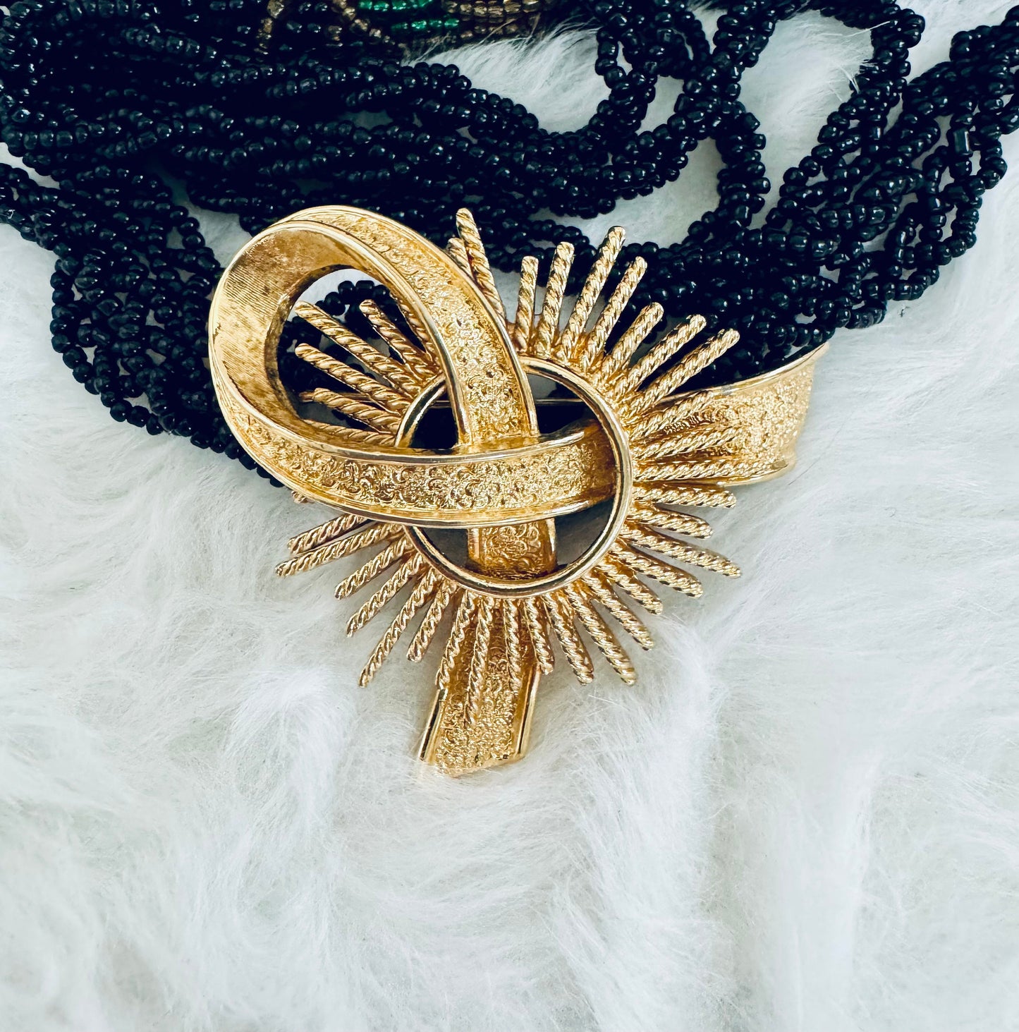 Vintage Monet Ribbon Brooch