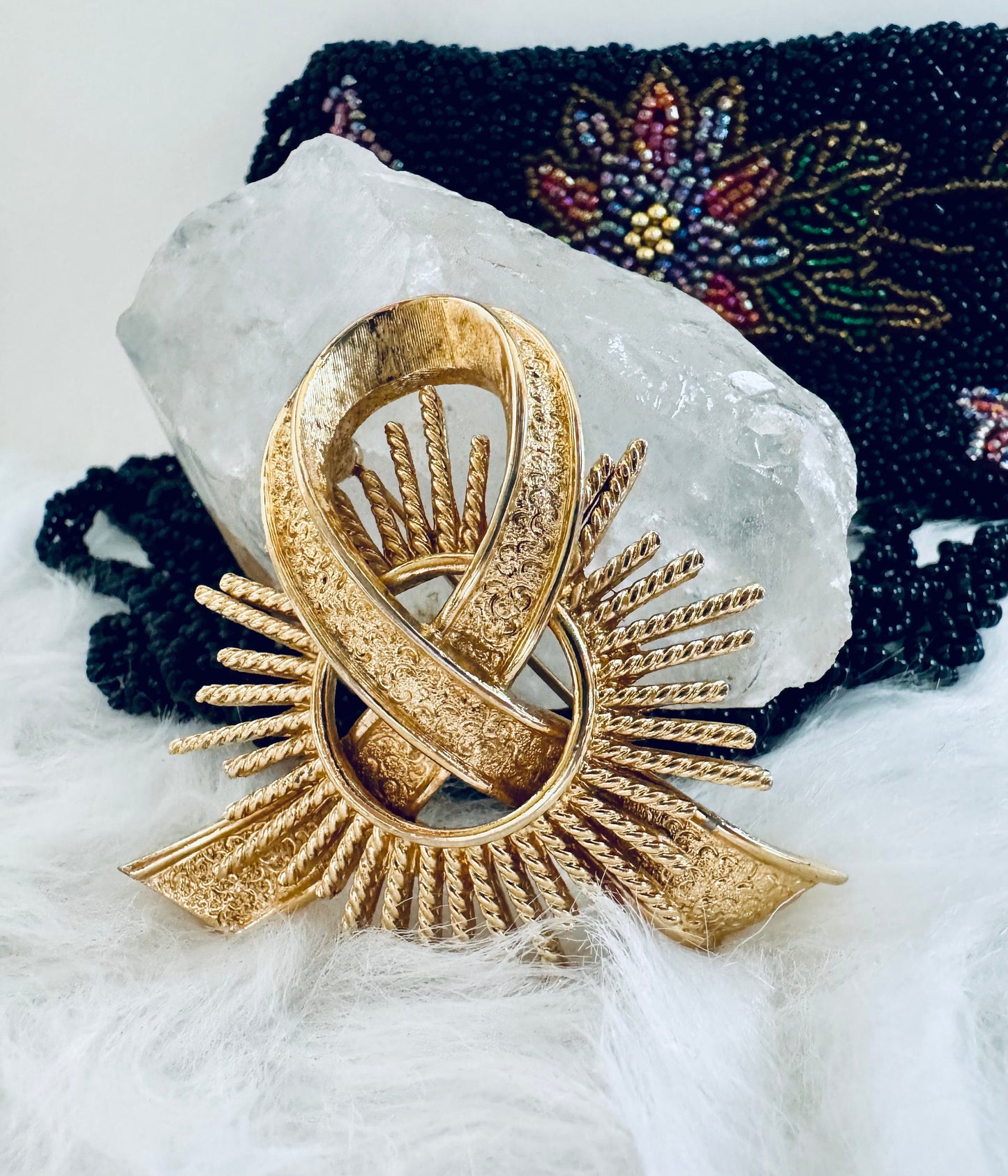 Vintage Monet Ribbon Brooch