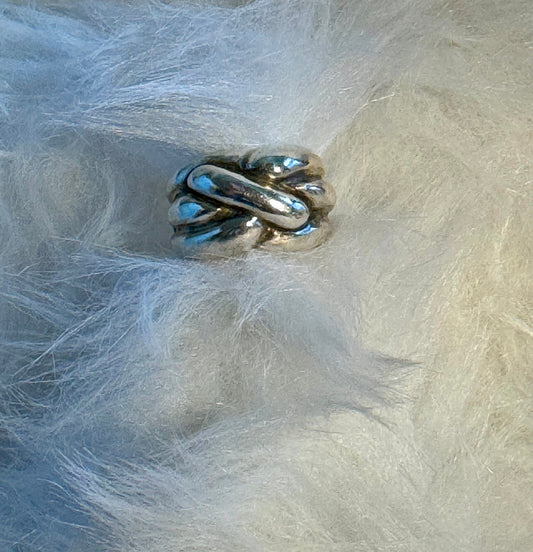 Vintage Sterling Silver Woven Knot Ring
