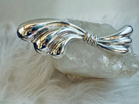 Vintage Sterling Silver Ribbon Pin