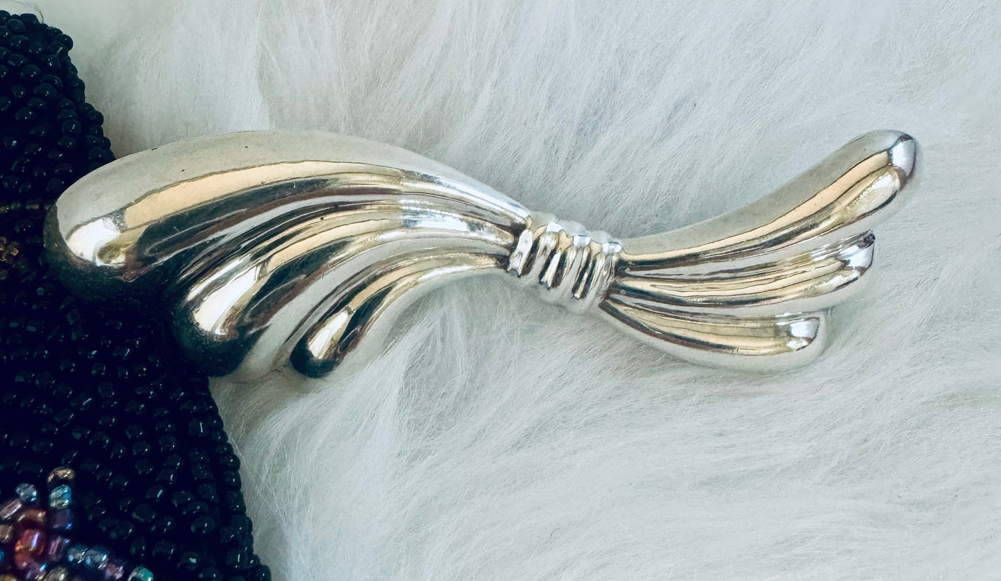 Vintage Sterling Silver Ribbon Pin