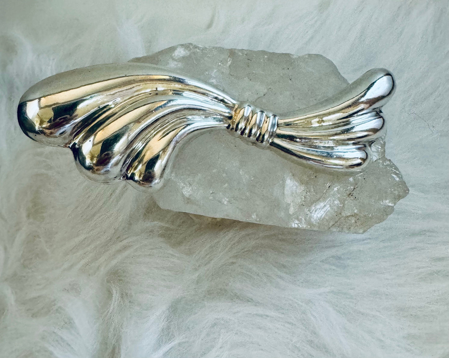 Vintage Sterling Silver Ribbon Pin