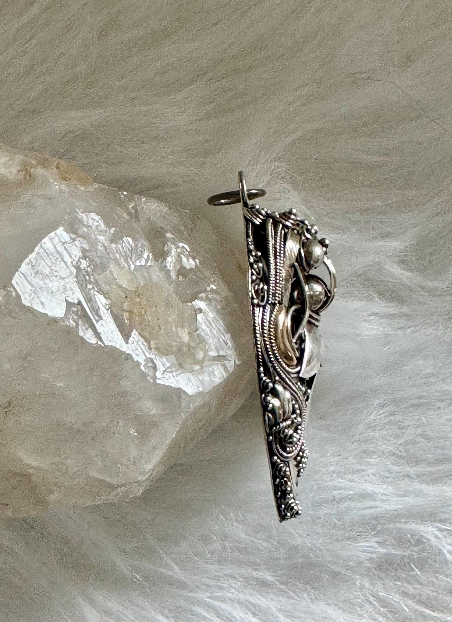Vintage "Chinese" Sterling Silver Mask Pendant