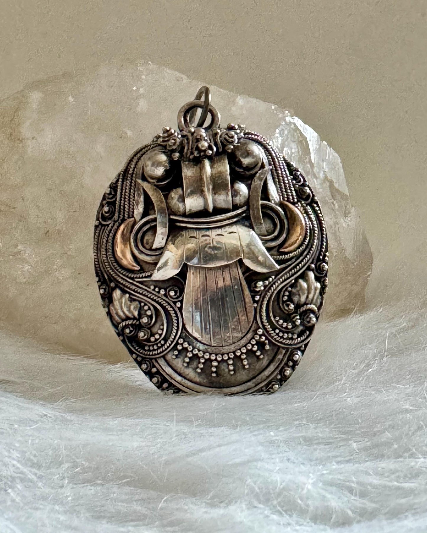 Vintage "Chinese" Sterling Silver Mask Pendant