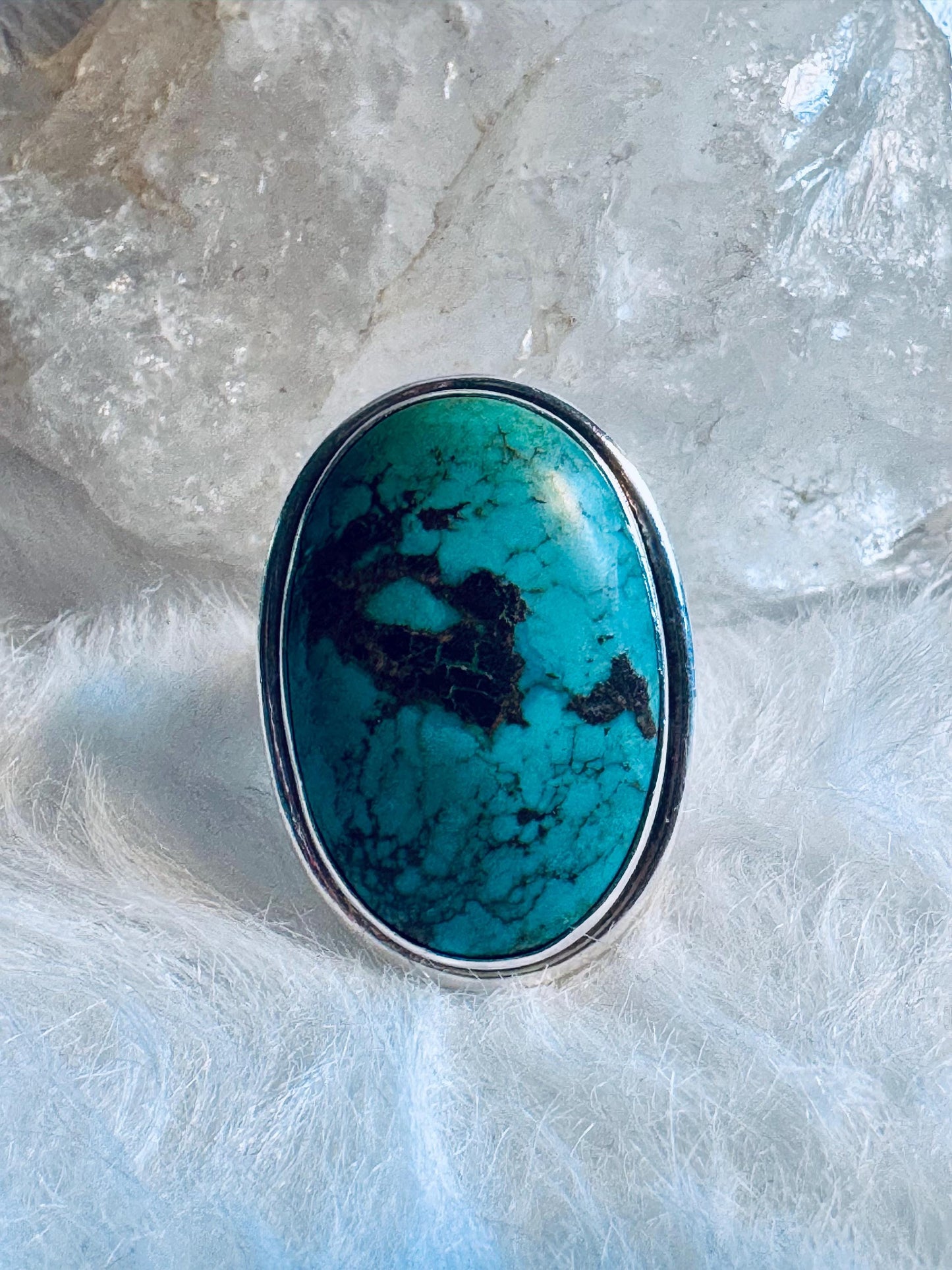 Vintage "Fox" Turquoise Sterling Silver Ring