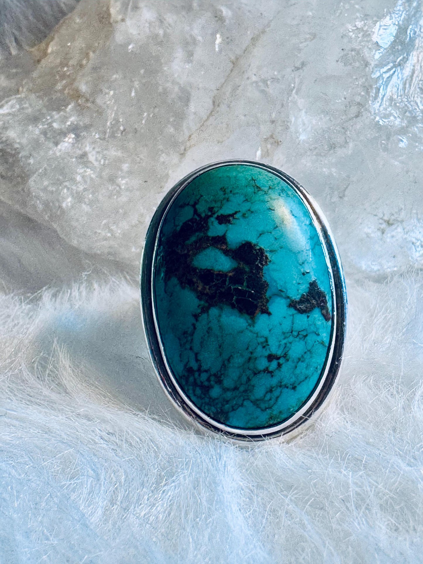 Vintage "Fox" Turquoise Sterling Silver Ring