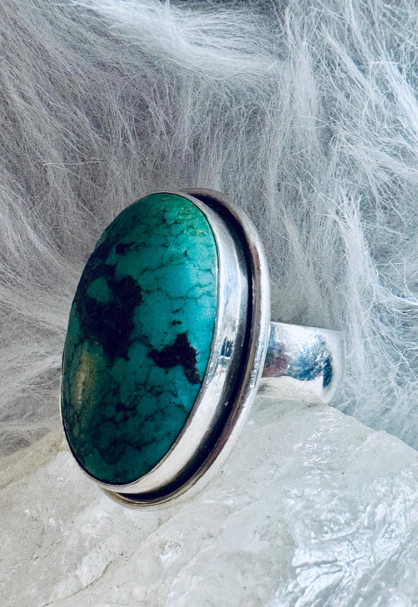 Vintage "Fox" Turquoise Sterling Silver Ring